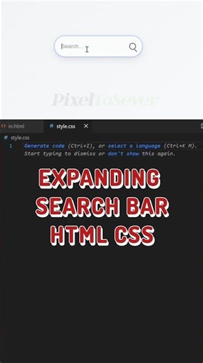 Minimal expanding search bar ✨