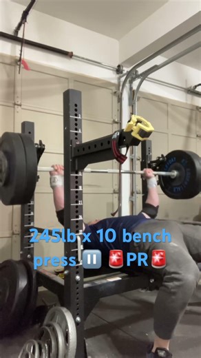245lb x 10 bench press ⏸️ 🚨PR🚨