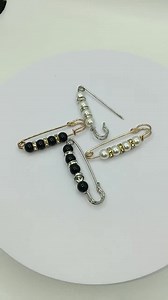 Beaded Safety Pin Brooch: Gold or Silver Shawl & Scarf Pin - 55mm - Etsy