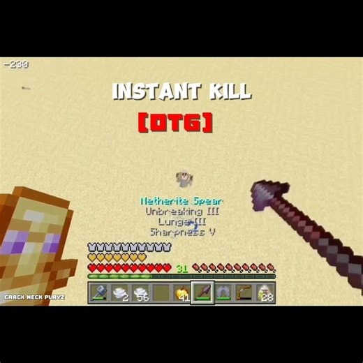 1 Tap Kill in Minecraft! Mace + Spear Secret Trick 🤯 #minecraft #gaming