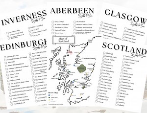 Scotland Travel Bucket List & Map: Tourist Sights (6 PDF Downloads) - Etsy