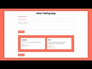 Note Taking App | Vanilla JS Project