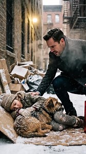 A hardworking single-dad CEO finds a little girl sleeping on trash with her dog— and the truth he learns shatters him. “Please don’t take my dog. He’s all I have.” “I’m not here to take him.” That Christmas Eve, a single dad CEO found a little girl and her dog sleeping on trash. The truth behind it shattered him. Snow was coming down hard over New York, wrapping the cold, merciless streets in a blanket of white. But behind a high-end restaurant, in a narrow alley piled with ripped boxes and torn