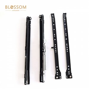 [Hot Item] Furniture Hardware Black Coated Drawer Slide with Nylon Wheel