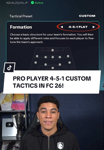 PRO PLAYER 4-5-1 CUSTOM TACTICS FOR FC 26