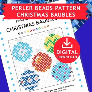 CHRISTMAS BAUBLES X-mas Tree Decoration Kids Crafts Fuse Beads Perler Beads Hama Pyssla Activity Sheets Printable Templates Christmas Decor - Etsy Australia