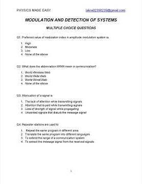 Communication systems solved mcq; amplitude modulation system; carrier wave frequency; transmittor;