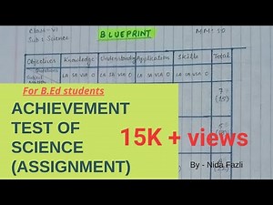 Achievement test for science (B.Ed assingnment) along with Blueprint. #classofteachers