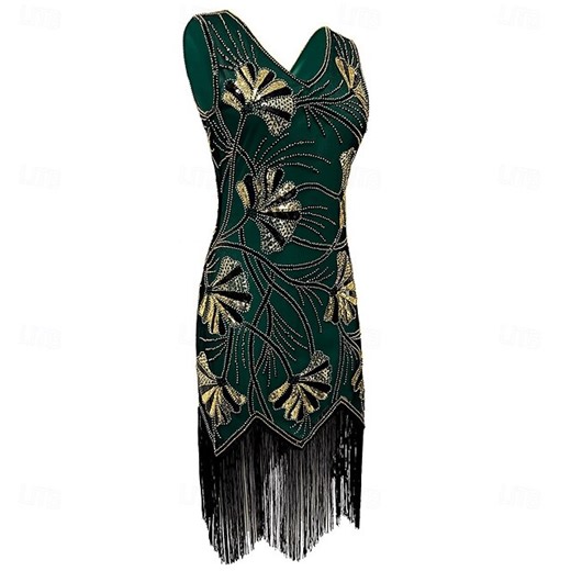 Roaring 20s 1920s Knee Length Flapper Dress Sleeveless The Great Gatsby Sequins Fringe V Neck Fancy Dress Women's Christmas Carnival Masquerade Retro Theme Party Charleston Dance Adults Dress 2025