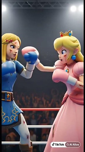 Princess Zelda vs. Princess Peach in a Boxing match