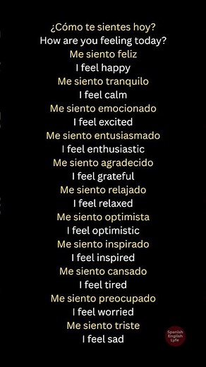 Learn Spanish with English Translation | Feelings & Emotions in Spanish for Beginners