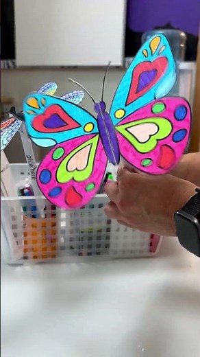 3D Butterfly Craft with Moving Wings 🦋 | Easy Classroom STEM + Art Project #shorts