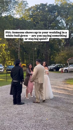 Mary & Emily | Traverse City | Wedding Photography + Videography on Instagram: "PSA: Someone shows up to your wedding in a white ball gown. 👀 Are you saying something… or staying quiet? This isn’t meant to offend anyone — just a real question. Every bride has a different take on this, and I’m genuinely curious where you stand. #wedding #weddingphotography #traversecityweddingphotographer #traversecitywedding #michiganweddingphotography #michiganweddingvideographer #traversecityweddingvideograph