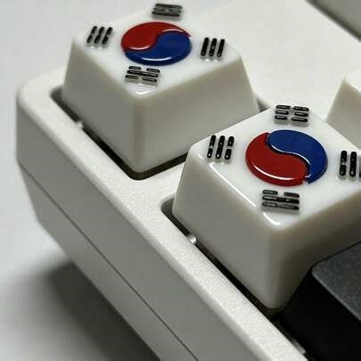 1pc 3D Personalized Korean Flag Keycaps, Resin Keyboard Caps Featuring The Flag Design, Single DIY Three-Dimensional Mechanical Cross-Axis Keycaps | SHEIN