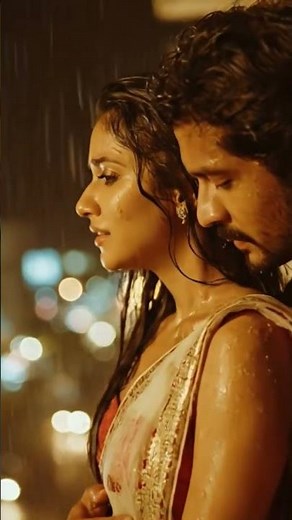 🌧️ Rainy Night Romance | Emotional Couple in Saree | Cinematic Aesthetic Video