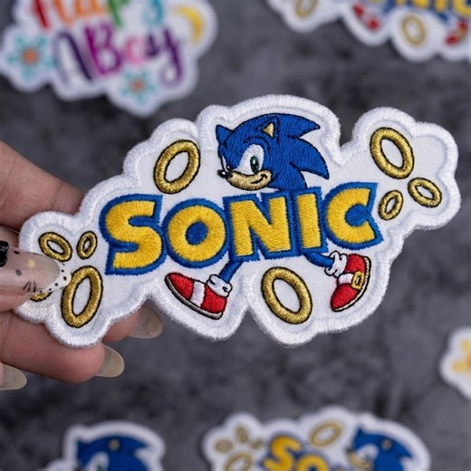 Custom Sonic Embroidered Name Patch, Personalized Sonic Patch With Name, Sonic the Hedgehog Tails Knuckles Badge, Sonic Birthday Gift - Etsy
