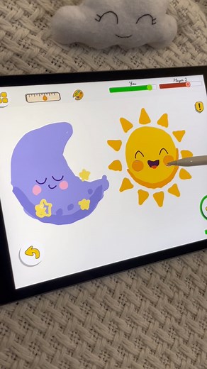 Sun & Moon Drawing! Try it with a friend in ArtLoop 😍🎨 #drawinggame #artloop #artchallenge #cuteart #withfriends | ArtLoop