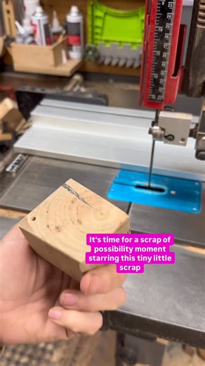 LEAH HOUGHTALING | Woodworking on Instagram: "It’s a Scrap of Possibility moment starring this little Scrapadoo. #leavenoscrapbehind #leahhoughtalingwoodworking #scrapwoodprojects #woodworkerlife"
