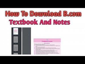 How To Download B.com Textbook And Notes