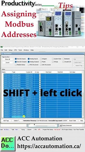 Productivity PLC Assigning Modbus Addresses #shorts