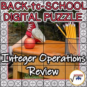 BACK-to-SCHOOL Integer Operations Review DIGITAL PUZZLE ACTIVITY
