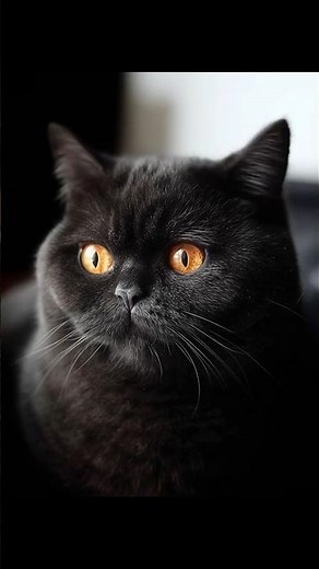 Mystery in the Shadows: The Stunning Amber Eyes 🖤 #animallovers