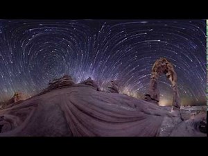 Time lapse video of stars diverging at equator