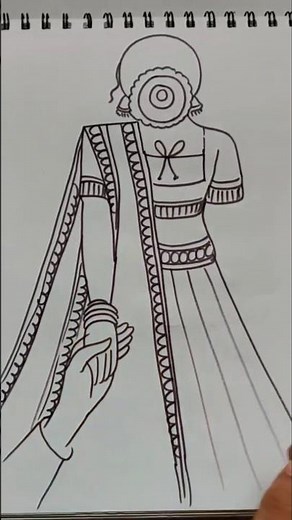 How to draw a beautiful drawing of couple holding hands using number 4/Husband wife drawing