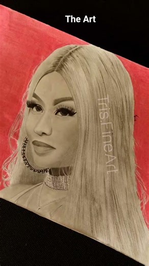 Nicki Minaj live on paper, hand drawn Potrait by Tris.
