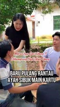 Just got home from abroad, my father is busy playing cards.