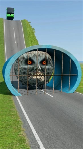 Buses & Long Capsule Vs Drain Pipe - BeamNG.drive