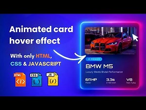 Animated Card Hover Effect using HTML, CSS & JavaScript | Step-by-Step Tutorial