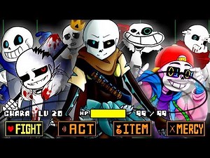 GENOCIDE BATTLE with EVERY AU SANS (at once!) | Undertale: Ink Sans Fight