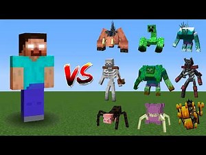 Herobrine, Entity 303, Mowzie's mob ... vs All Mutant Bosses | Minecraft Mob Battle