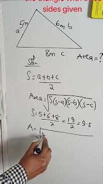 how to find the area of a triangle with three sides #area #triangle