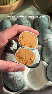 2.2M views · 24K reactions | Inspired by everyone's favorite Reese's candy, these homemade White Chocolate Peanut Butter Easter Eggs look exactly like a real speckled robin's egg! They're easy to make, with just 6 ingredients in the filling, and we use all natural ingredients to dye the white chocolate. | Crowded Kitchen | Facebook