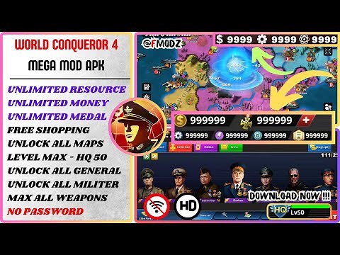 WORLD CONQUEROR 4 MOD APK V 1.19.6 LATEST 2025 - UNLIMITED RESOURCES & UNLOCK ALL GENERALS