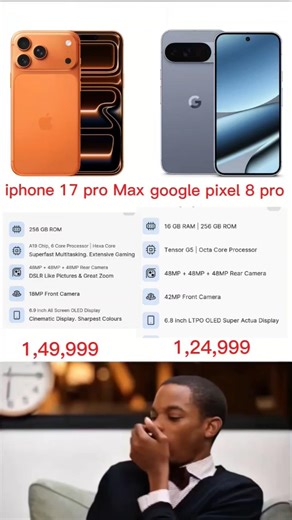 🔥 iphone 17 pro max vs google pixel 8 pro ⚡ Comparison 🤔#shorts
