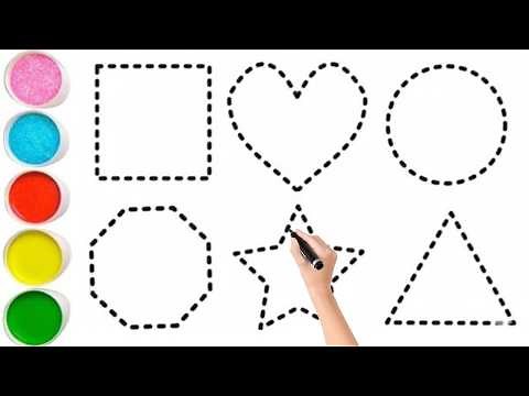 Shapes for Kids | New 2D Shapes | Coloring Pages Fun | Writing Along Dotted Lines | Kids Video