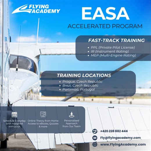 Dreaming of Becoming a Pilot in Europe? Get Your Accelerated Training. Our specialized approach lets you start your theory from home, on your schedule. Then, accelerate with intense, daily flying with your assigned instructor, perfectly timed with the best weather now. Quality training designed for anyone, no matter how busy you are. | Flying Academy