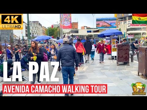 La Paz Walking Tour | Avenida Camacho to San Francisco Street Life in 4K