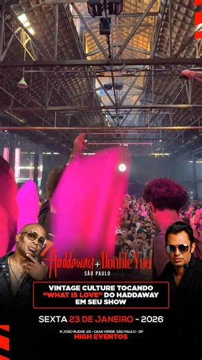 TrackBack90 on Instagram: "🎶 @vintageculture reacendeu nas pistas um dos maiores clássicos dos anos 90 — “What Is Love”, o hit que eternizou a carreira do lendário @haddawayofficial. E agora chegou a hora de ver esse ícone ao vivo! 💥 📅 Sexta-feira, 23 de janeiro de 2026 🎤 Haddaway e Double You na festa Trackback 90 📍 High Eventos Uma noite para reviver a era de ouro da dance music! ✨ Ingressos: link na bio ou no site clubedoingresso.com #Haddaway #WhatIsLove #VintageCulture Trackback90 RAIE