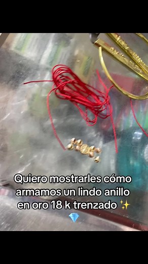 Cómo hacer anillos tejidos de oro y balines paso a paso