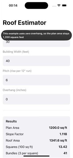 Roofing Squares Calculator Demo | Roof Area, Bundles & Sheathing | Construction Pro