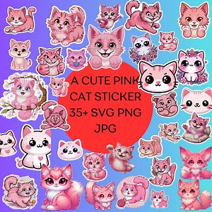 35+ Cute Cat Clipart Bundle, Clip Art Set of 20 High Quality Pngs, Happy Cats, Cartoon Cat PNG & SVG, Instant Download - Etsy UK