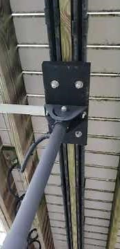 Outdoor TV on moveable sliding track mount