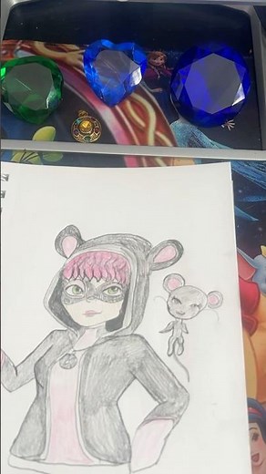 Polymouse and Mullo drawing from Miraculous tales of ladybug and cat noir