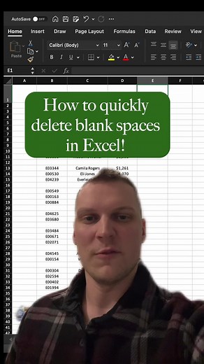 How to delete all blank spaces at one time #excel #exceltips #exceltricks #greenscreenvideo