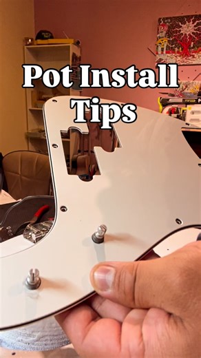 Make sure u bring a step drill bit to the ball game when changing out potentiometers from Chinese to American CTS. The size of these upgraded pots are a lot wider at the shaft and at the thread so it won’t go directly in without some sort of adjustment. #luthier #guitarist #guitarrepair #guitartech #whatsonyourbench | Tinoco's Guitar Repairs/Mods