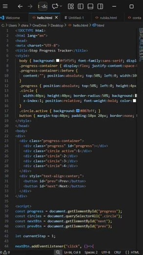 create progress tracker with HTML CSS JavaScript 🔥#viral #shorts #progress #tracker #viralnow